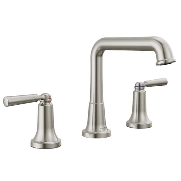 Delta Saylor 8 in. Widespread Double Handle Bathroom Faucet in Stainless Steel