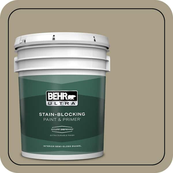 BEHR ULTRA 5 gal. #N340-4 Tent Green Extra Durable Semi-Gloss Enamel Interior Paint & Primer