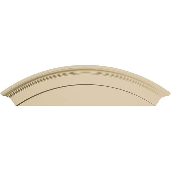 Ekena Millwork 48 in. W x 14 in. H x 2-3/4 in. P Arched Signature Urethane Pediment, Primed Tan
