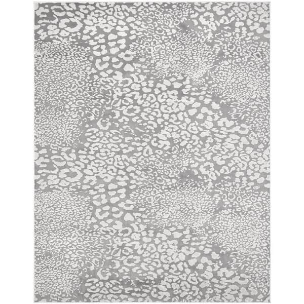N Natori Serengeti LT Grey Leopard 2 ft. x 3 ft. Animal Print Area Rug