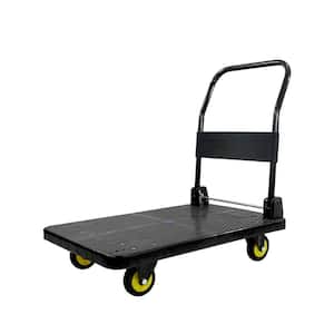 1100 lb. Capacity Platform Cart Heavy-Duty Dolly Folding Foldable Moving Warehouse Pu Wheel