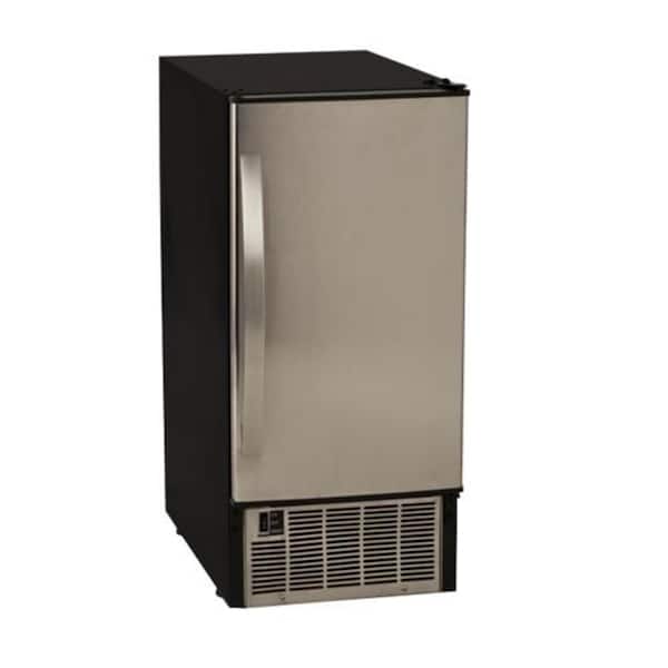 EdgeStar 15 in. Wide 50 lb. Built-In Ice Maker in Stainless Steel and Black