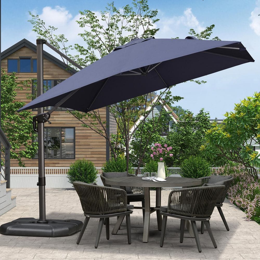 PURPLE LEAF 9 ft. Square Aluminum UV-Resistant Outdoor Cantilever