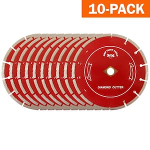7 in. Professional Segmented Cut Diamond Blade for Cutting Granite, Marble, Concrete, Stone, Brick and Masonry (10-Pack)
