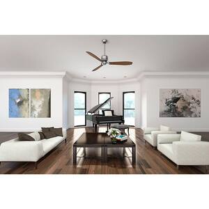 Tribeca 60 in. Indoor Brushed Nickel Ceiling Fan with 4-Speed Wall Mount Control