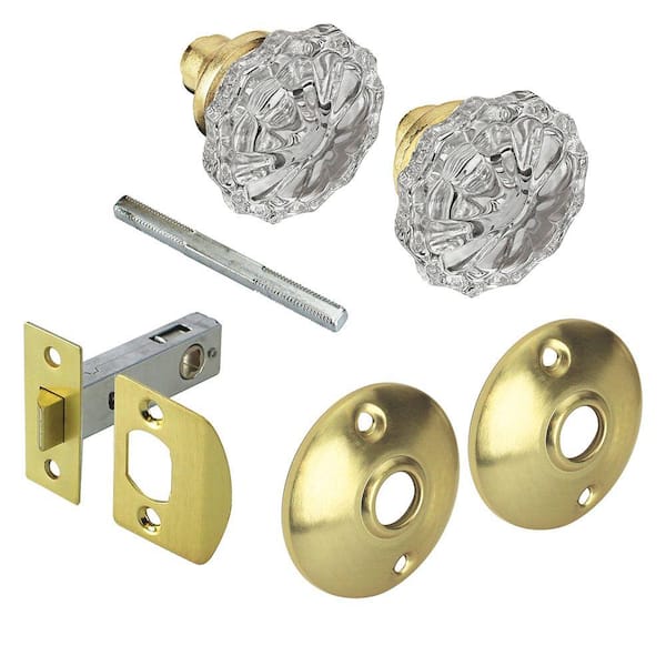 Olde New Modern Chrome Over Brass Round Plain Door Knob Mortise