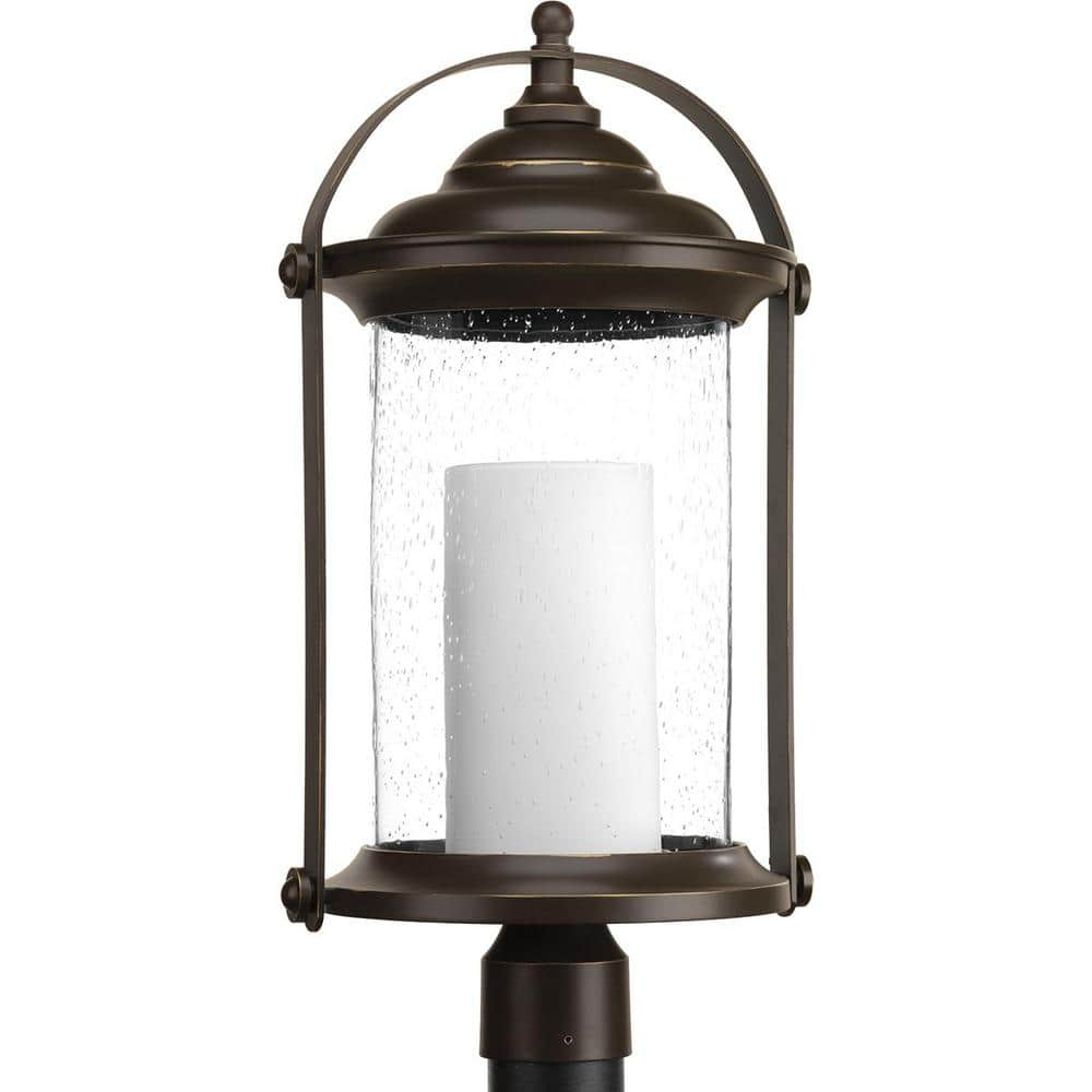 Progress Lighting Whitacre Collection 1-Light Integrated LED Outdoor Antique Bronze Post Light