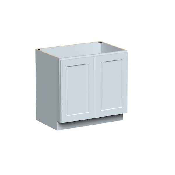 36 in. W x 24 in. D x 34.5 in. H Plywood Ready to Assemble Base Kitchen Cabinet in Gray with Soft-Close Door