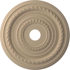 22 in. O.D. x 3-1/2 in. I.D. x 1 in. P Cole Thermoformed PVC Ceiling Medallion in UltraCover Satin Smokey Beige