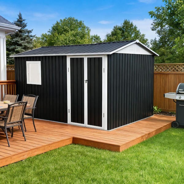 9 ft. W x 6 ft. D Galvanized Steel Metal Waterproof Outdoor 9 ft. W x 6 ft. D Galvanized Steel Metal Waterproof Outdoor
