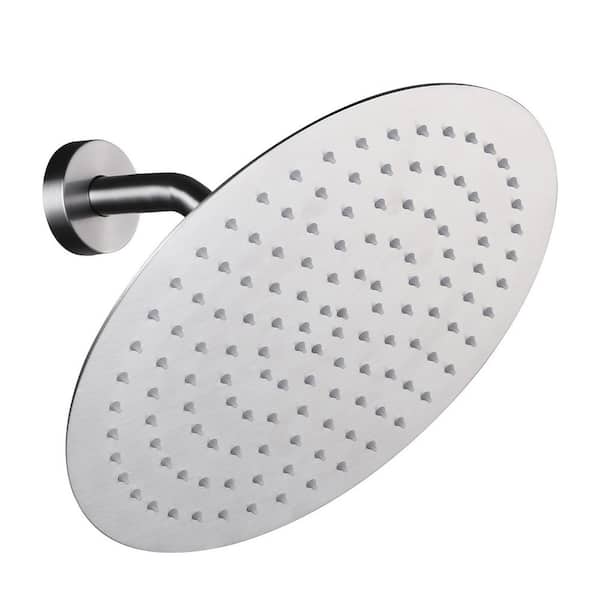 1-Spray Pattern with 1.75 GPM 10 in. Wall Mount Rain Fixed Shower Head in Brushed Nickel