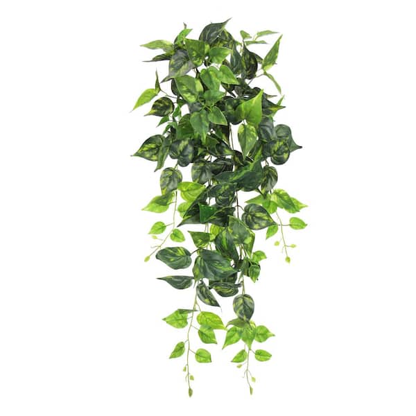 32 in. Artificial Pothos Ivy Leaf Vine Hanging Plant Greenery Foliage Bush