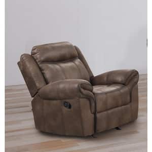 Amelia Brown Microsuede Manual Recliner Chair With Glide