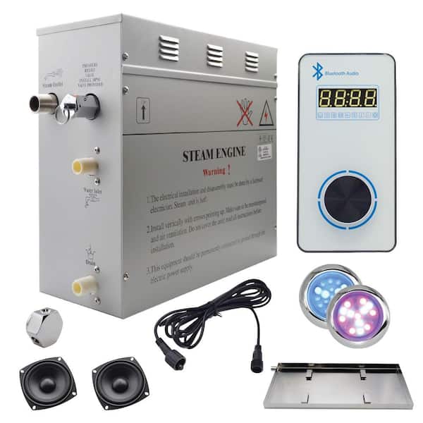 Steam Planet Superior Encore Plus 6kW Steam Bath Generator, Self-Draining, Bluetooth Digital Keypad, Drip Pan, Multi-Colored Lights