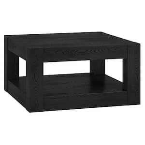 Hughes 32 in. Black Grain Square MDF Top Coffee Table