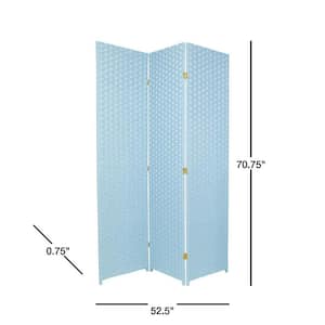 6 ft. Aqua Blue 3-Panel Room Divider