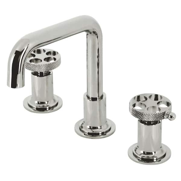 Kingston Brass Webb 8 in. Widespread Double Handle Bathroom Faucet in Polished Nickel