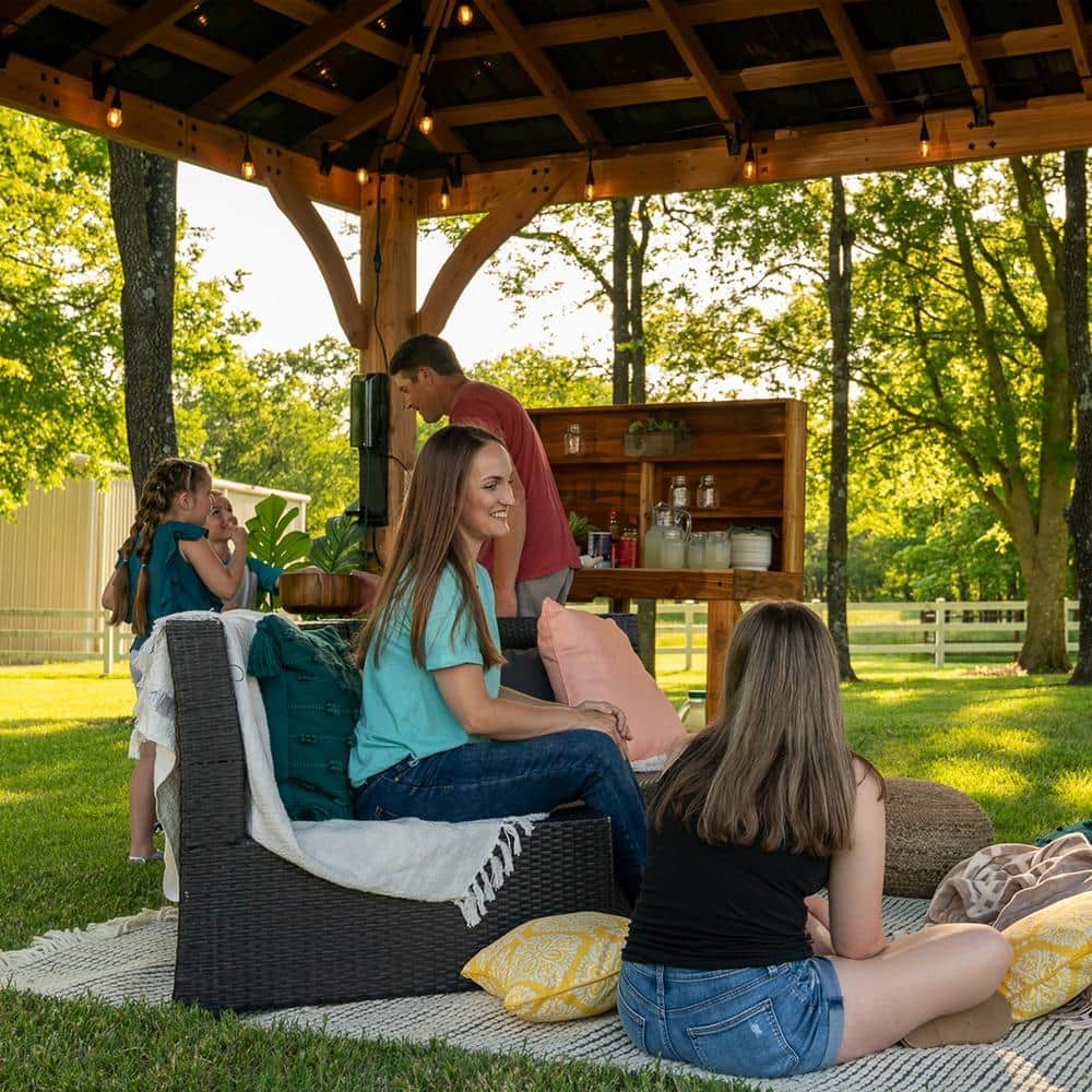 Barrington Cedar and Steel 14x12 Outdoor Gazebo