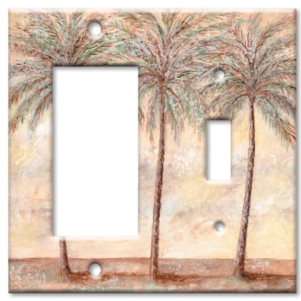 Art Plates Palm Trees Rocker/Switch Combo Wall Plate