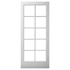 36 in. x 84 in. Solid Core 10-Lite Clear Glass TDL Ovolo Sticking Primed Wood Interior Door Slab