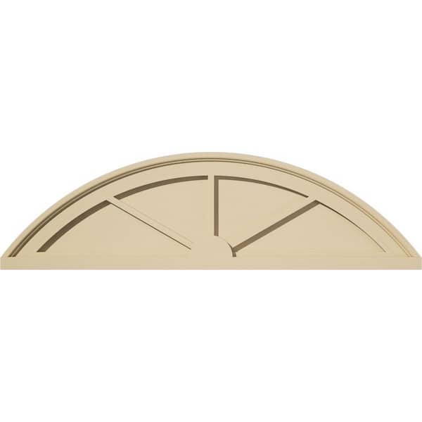 34-in W x 9-1/2-in H x 2-in P Segment Arch 3-Spoke Signature Urethane Pediment, Primed Tan
