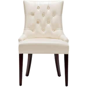 Amanda White/Cream Faux Leather Accent Chair