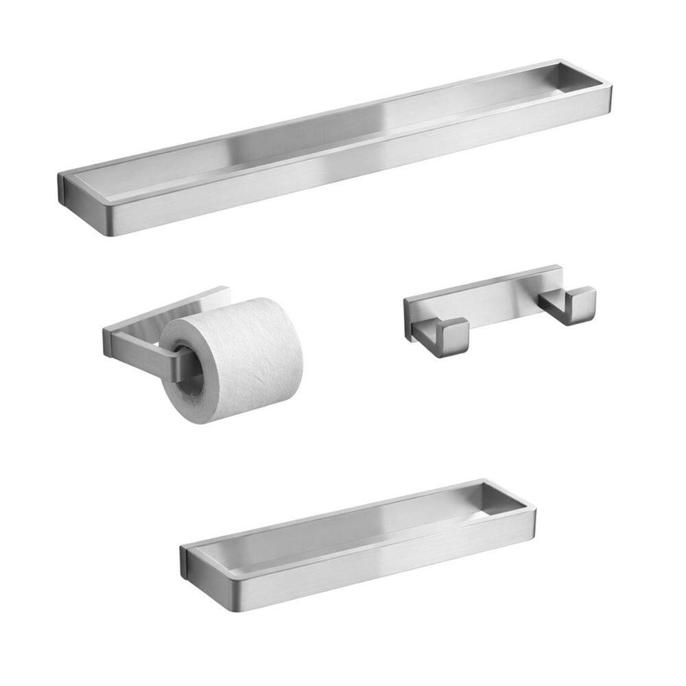 4-Piece Bathroom Hardware Set with Towel Bar, Towel Holder, Towel Rack in Brushed Nickel Stainless Steel price history on PriceWatchPro