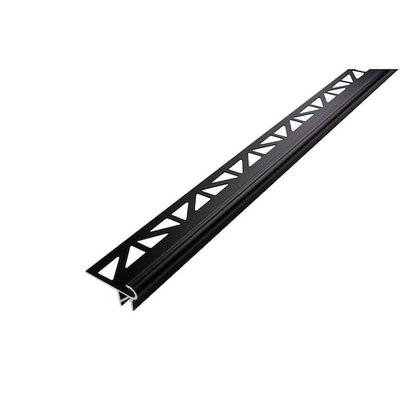 Florentostep LED 102 in x 0.35 in x 0 in Illuminated step nosing profile Aluminum Anodized Matte Black Stair Nosing