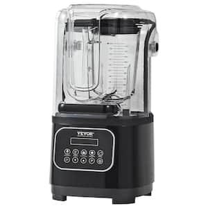 Commercial Countertop Blenders with Shield 68 oz. Jar Blender Combo 9-Speed and 5-Functions Blender, Black