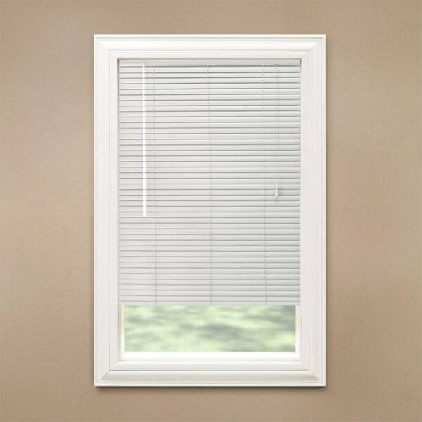 Hampton Bay White 1-3/8 in. Room Darkening Vinyl Mini Blind - 19.5 in. W x 48 in. L (Actual Size 19 in. W x 48 in. L)