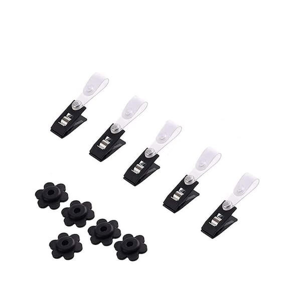 Stapper Clip Augbeer Garden Rubber Stopper Adjustable Windproof Black Flag Clip for ...