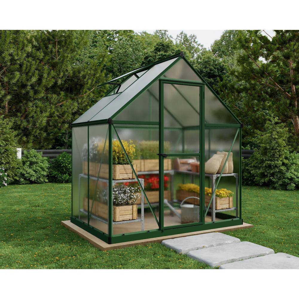 Mythos 6' x 4' Green Polycarbonate and Aluminum Greenhouse Kit