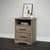 Rustic Brown Pine Wood 2-Drawer Nightstand with Open Shelf