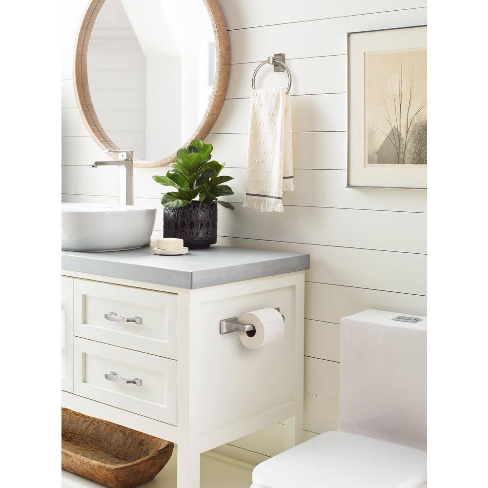Brushed Nickel 7-7/16 Inch Wall Mounted Towel Ring