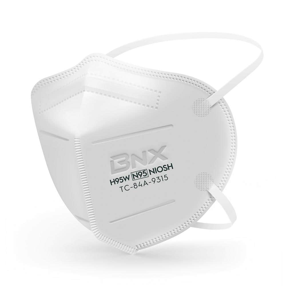 BNX 10-Pack N95 Mask Black Respirator, NIOSH Approval # TC-84A-9315 White  (Headband H95B Black) V2 BN-N95-H95B-10PP-V2 - The Home Depot
