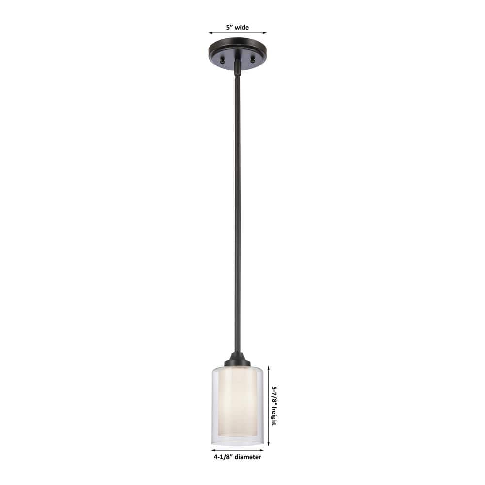 Fairbank Matte Black Glass Mini Drum Pendant Light