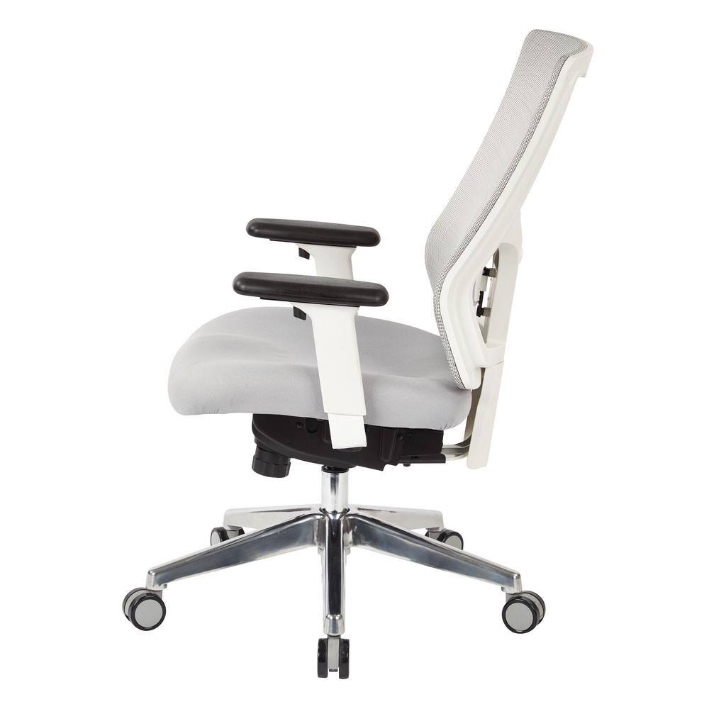 ProGrid White Mesh and Metal High-Back Adjustable Office Chair