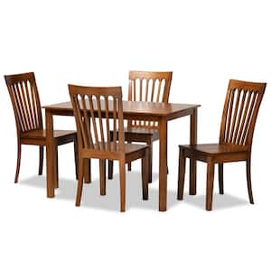 Erion 5-Piece Walnut Brown Dining Set