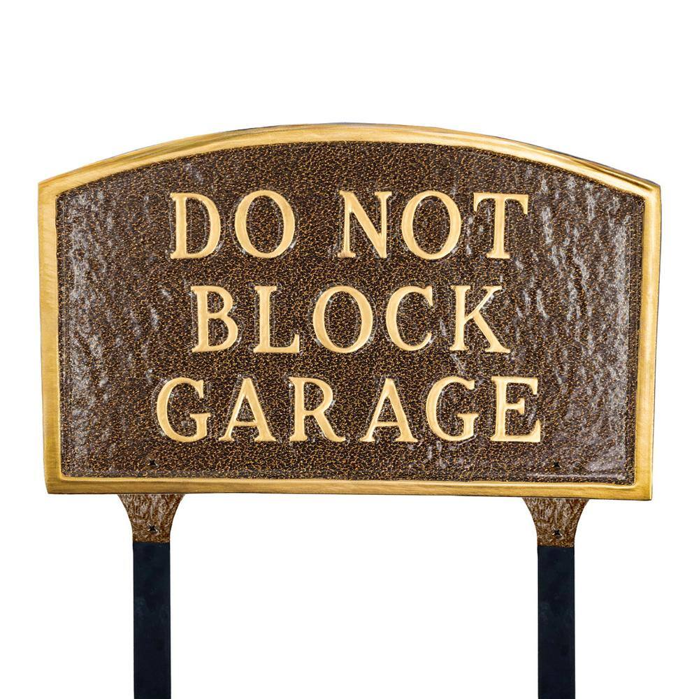 13 in. x 21 in. Large Arch Do Not Block Garage Statement Plaque Sign with Lawn Stakes - Hammered Bronze price history on PriceWatchPro