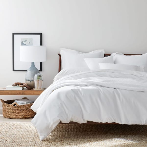 Brushed Cotton White Cotton King Sheet Set