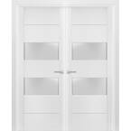 Sartodoors 2552 56 In. X 96 In. Universal Handling 3-Lite Frosted Glass ...