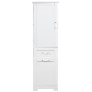 20 in. W x 13 in. D x 68.1 in. H Bathroom Storage Cabinet with Two Different Size Drawers and Adjustable Shelf, White