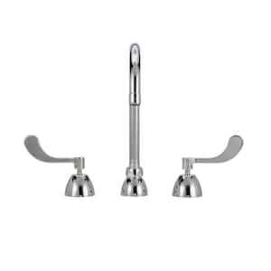 AquaSpec Widespread Gooseneck Faucet, 5 3/8 in. Spout, 2.2 GPM Pressure-Compensating Aerator, 4 in. Wrist Blade Handles
