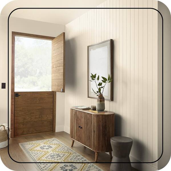 BEHR PREMIUM PLUS 1 gal. #710C-2 Raffia Cream Eggshell Enamel Low