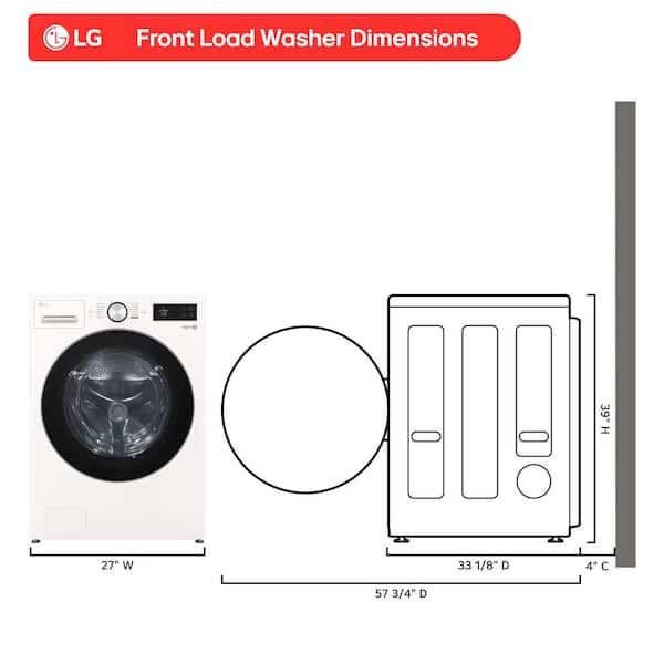 LG 5.0 cu. ft. Stackable SMART Front Load Washer in Alpine White