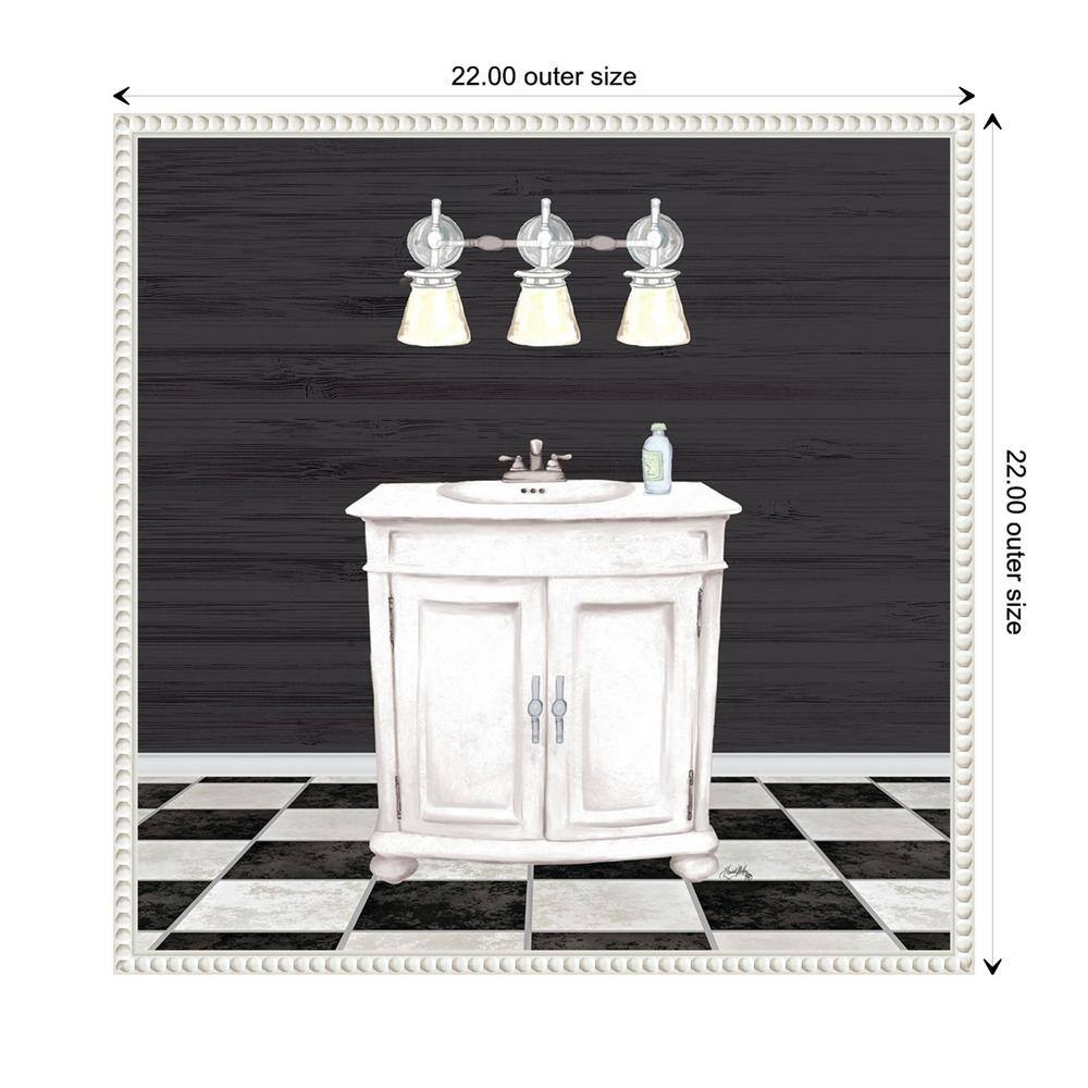 Modern Bathroom I White and Black Canvas Wall Art