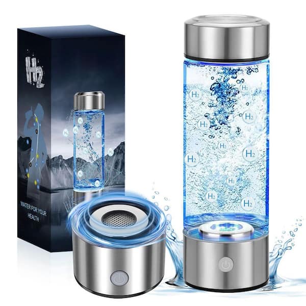 Anqtovp 15.2 oz. Hydrogen Water Bottle Portable Rechargeable Glass