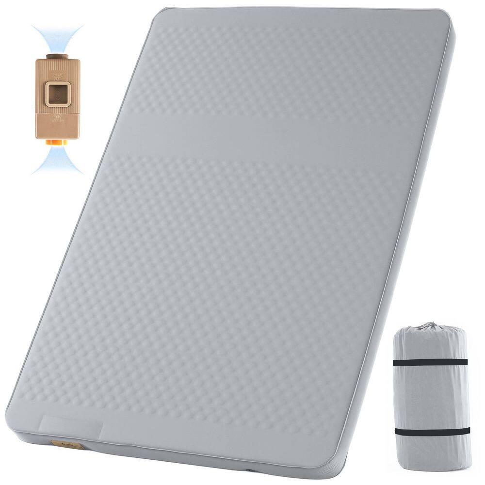 Twin Inflatable Sleeping Pad, 4 in.H Memory Foam Thick Self Inflating Air Bed with Electric Pump for Camping, Gray price history on PriceWatchPro