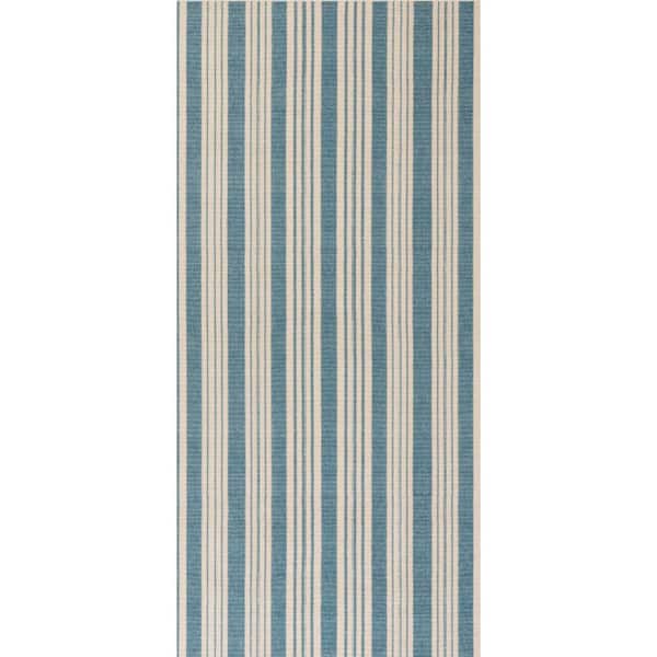 Birmingham Machine Washable Blue 3 ft. x 8 ft. Indoor Runner Rug