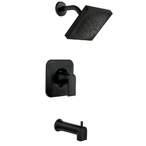 Genta Single-Handle 1-Spray Tub and Shower Faucet in Matte Black (Valve Included)